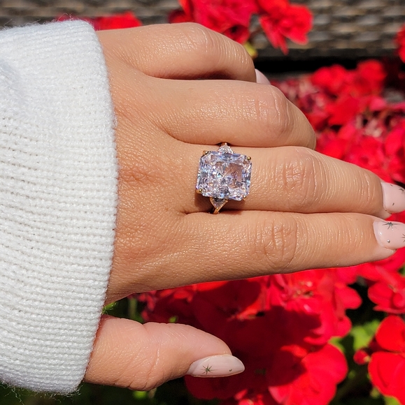 Large CZ 10k Solid Gold Ring